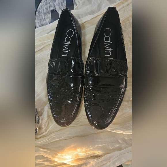 Black Patent Leather Calvin Klein soft loafers 7.5 - Picture 9 of 9